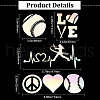 Gorgecraft 8 Sheets 4 Style Heart & Tennis Pattern Laser Style PET Waterproof Self-Adhesive Stickers STIC-GF0001-02C-2