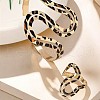 Leopard Print S Shape Alloy Cuff Bangles & Rings Sets for Women FS-WG1AFAF-01-4