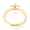 Brass Micro Pave Cubic Zirconia Adjustable Ring Settings KK-T076-07G-3