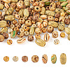 140Pcs 7 Styles Printed Wood Beads WOOD-TA0001-75-12