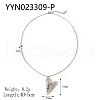 Textured Heart 304 Stainless Steel Pendant Necklaces for Women FS-WG7D1EE-04-1