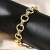 Brass Ring Link Chain Bracelets for Women Men BJEW-K273-07G-1