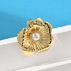 Flower Brass Finger Rings for Women RJEW-S622-06G-1