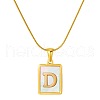 Stainless Steel Snake Bone Chain Alphabet Necklace with Shell Pendant WD3660-4-1