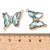 Brass Pave Faceted Glass Connector Charms FIND-Z020-04F-3