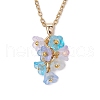 8Pcs 8 Colors Frosted Transparent Acrylic Flower Pendant Necklaces NJEW-JN05231-4
