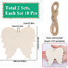 SUNNYCLUE 2 Sets Unfinished Wood Pendant Decorations WOOD-SC0001-89-2