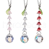 3Pcs 3 Colors Glass Lily of the Valley Pendant Decorations HJEW-JM01972-1