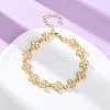 Brass Micro Pave Clear Cubic Zirconia Link Bracelets for Women BJEW-D342-04G-2