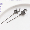 Brass Pave Clear Cubic Zirconia Magic Wand Head Pins BAPE-PW0002-11B-1