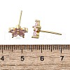 Brass Pave Cubic Zirconia Stud Earrings for Women EJEW-F363-04G-3