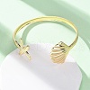 Brass Open Cuff Bangles for Women BJEW-R024-01G-2