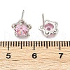 S925 Sterling Silver Cubic Zirconia Stud Earrings EJEW-V019-02P-5