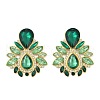 304 Stainless Steel Glass Stud Earrings EJEW-M095-15G-02-2