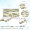GOMAKERER 10.5~11 Yards Polyester Embroidery Leaf Ribbons OCOR-GO0001-10-3