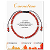 Natural Carnelian Braided Bead Bracelets PW-WG425AA-04-1