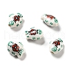 Handmade Printed Porcelain Beads PORC-F005-03E-1