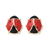 Brass Enamel Stud Earrings for Women EJEW-A126-04G-2