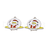 Christmas Theme Rack Plating Alloy Enamel Pendants PALLOY-O109-37P-2