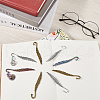 SUNNYCLUE 12Pcs 3 Style Alloy Bookmarks Finding with Hole PALLOY-SC0004-29-4