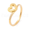 304 Stainless Steel Heart Finger Ring for Women RJEW-C086-06-G-1