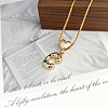 Brass Pave Colorful Cubic Zirconia Heart Initial Pendant Necklaces for Women WGF6021-06-1