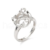 Rhodium Plated 925 Sterling Silver Micro Pave Clear Cubic Zirconia Adjustable Ring Components STER-NH0017-01P-1