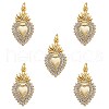 Rack Plating Brass Micro Pave Clear Cubic Zirconia Pendants ZIRC-SZ0004-02-1