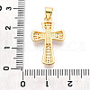 Brass Micro Pave Clear Cubic Zirconia Pendants KK-N268-66G-3