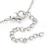 Square Brass Pave Cubic Zirconia Pendant Necklaces for Women NJEW-G156-02P-09-3