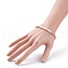 Natural Pearl & Brass Beaded Stretch Bracelet for Women BJEW-JB08164-02-2