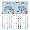 Acrylic & Glass Beaded Word RS/WS Pendant Locking Stitch Markers HJEW-PH01861-1