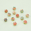   60Pcs 6 Colors Light Gold Tone Alloy Enamel Beads ENAM-PH0002-63-4