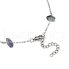 Natural Fluorite Chip Bead Chain Anklets AJEW-AN00671-03-4