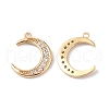 Brass Micro Pave Clear Cubic Zirconia Charms KK-E068-VF274-1