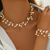Plastic Imitation Pearl Beads Multilayer Bracelets & Necklaces Sets WM2315-3