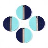 Opaque Resin & Wood Pendants RESI-T057-73A-1
