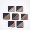 Resin & Walnut Wood Cabochons X-RESI-S358-A-90D-1