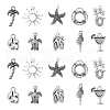 100Pcs 10 Style Ocean Theme Tibetan Style Alloy Pendants TIBEP-CJ0001-70-1