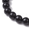 8mm Round Dyed Natural Tiger Eye & Black Onyx Beaded Stretch Bracelets BJEW-TA00516-01-4
