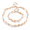 Natural Shell Beaded Necklace and Bracelet SJEW-T002-01-2