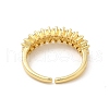 Clear Cubic Zirconia Open Cuff Ring RJEW-I092-10G-3