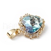 Real 18K Gold Plated Rack Plating Brass Micro Pave Clear Cubic Zirconia Pendants KK-C015-05G-08-2