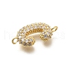 Brass Micro Pave Cubic Zirconia Letter Links KK-I717-04C-2