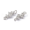 Eco-Friendly Brass Micro Pave Clear Cubic Zirconia Links Connectors ZIRC-C022-03P-2