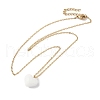 Ion Plating(IP) 304 Stainless Steel Cable Chain White Heart Glass Pendant Necklaces NJEW-Z041-01G-2