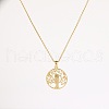 Owl Tree of Life Brass Micro Pave Clear Cubic Zirconia Pendant Necklaces for Women FS-WG4E6A1-01-5