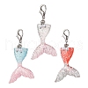 Mermaid Tail Resin Pendant Decorations HJEW-JM03244-2