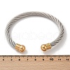 304 Stainless Steel Cuff Bangles BJEW-M136-01A-PG-5