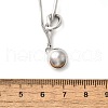 304 Stainless Steel Round Ball Knot Pendant Necklaces for Women NJEW-U031-05P-3